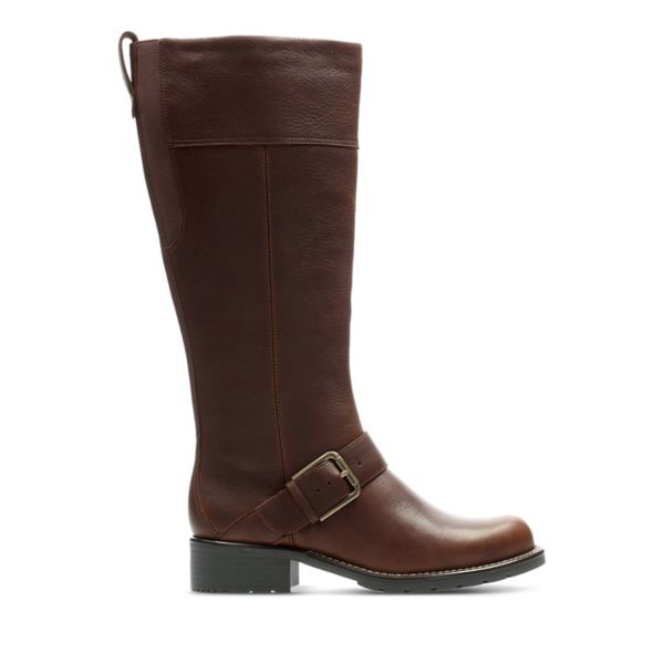 Clarks Womens Orinoco Jazz Biker Boots Brown | UK-871239 - Click Image to Close